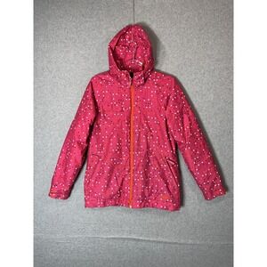 Marker Jacket Youth Girls‎ 14 Pink Dotted Hooded Full Zip Ski Snow Winter Coat